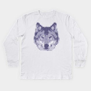 Kumiko Wolf Animal Portrait Kids Long Sleeve T-Shirt